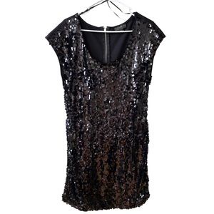 Forever 21 Plus Black Sequin Short Sleeve Mini Dress Size XL - Taylor Swift!